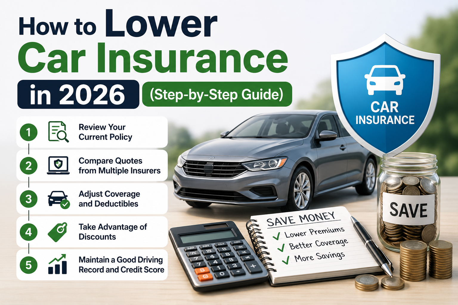 How to Lower Car Insurance in 2026 (Step-by-Step Guide)